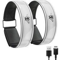 Casr Set van 2 Casr Herlaadbare LED Manchetten Zwart en Zilver