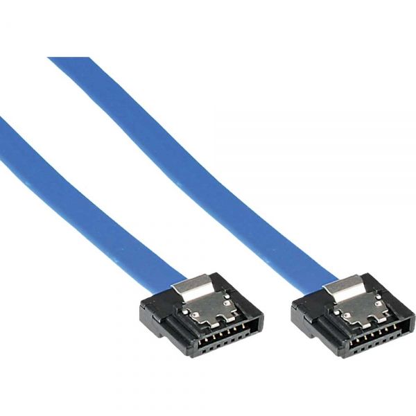 Inline SATA kabel plat 6 Gb/s - blauw - 0,50 meter