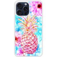 Ananas Bedrukt siliconen hoesje compatibel met iPhone 15 Pro Max