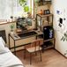 ZKOO B.V. Bureaucomputer met monitorstandaard, CPU-standaard, bureau met printerplank, PC-tafel met 4 planken, modern ontwerp voor thuiskantoor, 150 x 48 x 125 cm, bruin