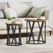 vidaXL Table basse, 2 pièces, bois vieilli, 50 x 50 x 50 cm