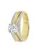 Lucardi Dames Goldplated ring met zirkonia