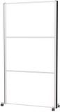MAULconnecto scheidingswand 100 x 182 cm - akoestisch - met wielen - whiteboard - zilver