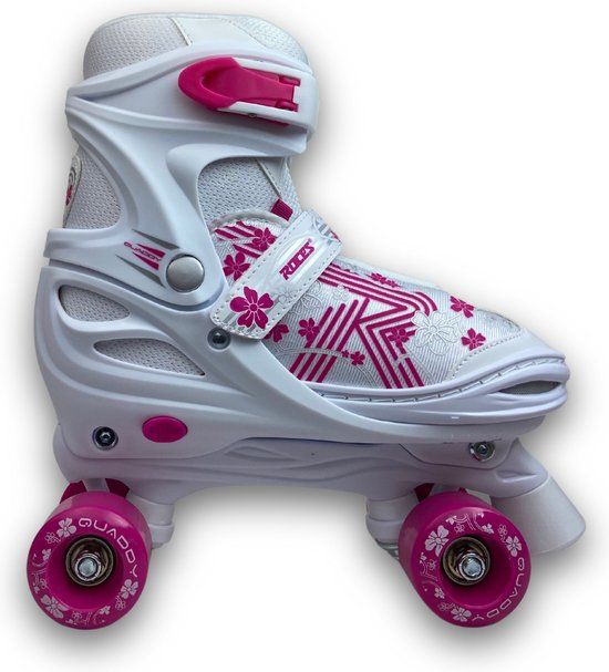 Roces Quaddy 3.0 Rolschaatsen Kinderen Wit Roze 34-37