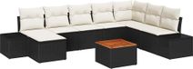 vidaXL Tuinset, 9-delig, zwart en wit