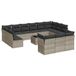 vidaXL 13-delige loungeset met kussens, polyrattan, lichtgrijs