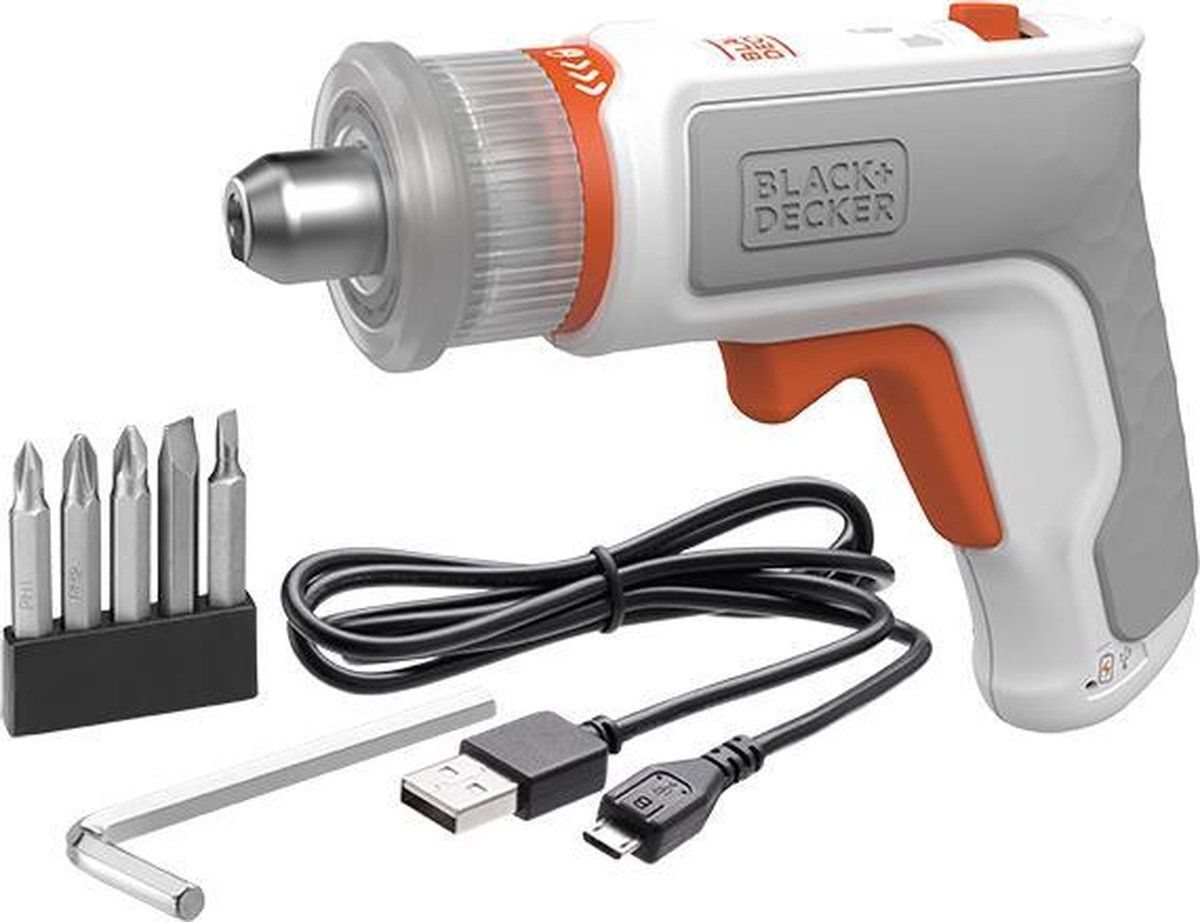 BLACK+DECKER BCRTA01-XJ HEXDRIVER™ Universele Elektrische Schroevendraaier - Set - Speciaal voor Meubels
