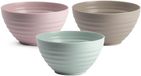 Plasticforte bols - 9x pièces - vert/rose/beige - plastique - 15 x 8 cm