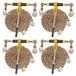 VEVOR Ratelkettingbinders, 2 stuks, 3/8"-1/2", zware lastbinders, met G80-kettingen, veiligheidscapaciteit van 12000 lbs, ergonomische antisliphandgreep, spanbandbinders voor vlakke aanhangwagens, 15 ft, 4 sets