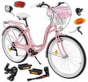 Davi Amelia Kinderfiets 24 inch Roze/Zwart