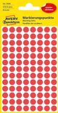 Avery Etiket Zweckform 8mm rond blister 4 vel a 104 et. rood Non-permanent