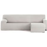 ECOMMERC3 Bankhoes voor chaise longue, kort hoekdeel rechts, bi-elastisch, ademend, chaise longue-hoes, kleur: ecru met elastieken en schuimstoffen, bescherming tegen slijtage