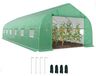 Serre - 8 x 3 x 2 mètre - Film PE imperméable - Cadre en acier galvanisé, diamètre 24 mm - Porte rabattable - 12 fenêtres - Vert