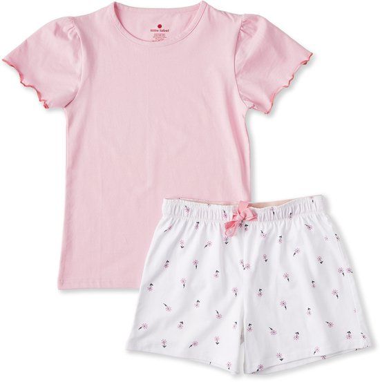 Little Label zomer pyjama meisjes wit bloemetjes 92 / 2Y
