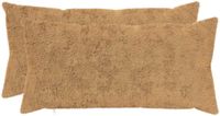 vidaXL Kussensloop 2 stuks Taupe 40 x 80 cm Nep Konijnenbont