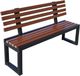 Banc de jardin en bois - Assise d'extérieur - Conception résistante aux intempéries - 99 cm de longueur - Brun rustique