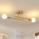 Comely Vintage Sputnik Kroonluchter E27, 2-Lichts Industrieel Plafonnier, Gouden Metalen Plafondlamp voor Slaapkamer, Gang, Keuken, Lengte 43 CM