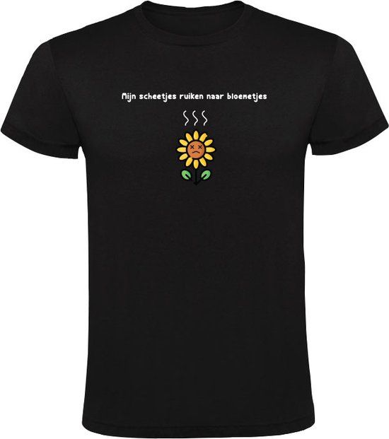 Mijn scheetjes ruiken naar bloemetjes Heren T-shirt 4XL - Zwart