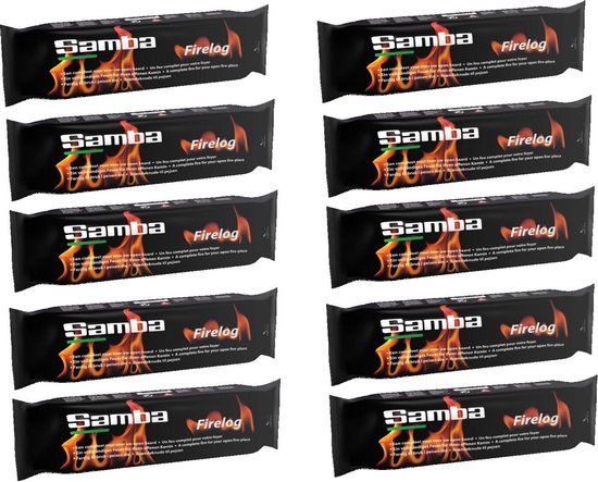 Samba Firelog - Haardblok - Paraffine - 1,1 kg. - 10 Stuks