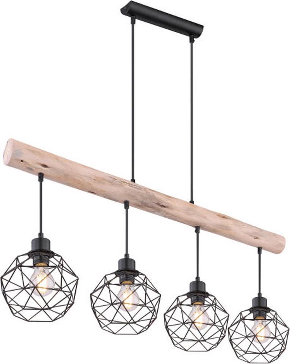 LedLoket Moderne Hanglamp | 4x E27 fitting | Zwart metaal | Lioni