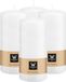 Wiedemann bougie cylindrique/bougie pilier - 4x - blanc - 15 x 7 cm - 63 heures de combustion - bougies pilier