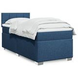 VidaXL Boxspringbed met matras, blauw, 180x200 cm, gestoffeerd
