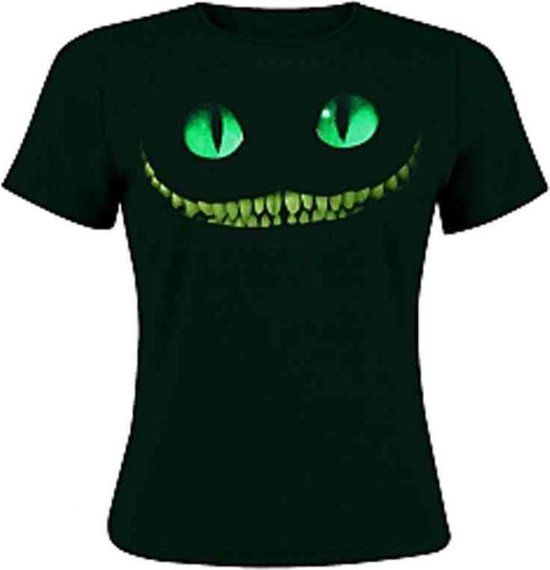 Alice in Wonderland Nastrovje P. GmbH & Co. KG Alice In Wonderland Cheshire Cat - Smile Dames T-shirt - Zwart - XL