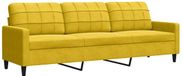 vidaXL Canapé trois places 210 cm velours jaune