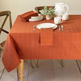 Benson Mills Getextureerde stoffen tafelkleed, herfst, oogst en Thanksgiving tafelkleed (152 x 264 cm rechthoekig, bizon/roest/verbrand oranje)