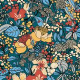ARCHITECTS PAPER RETRO BLOEMEN BEHANG | Vintage - meerkleurig blauw - Floral Impression