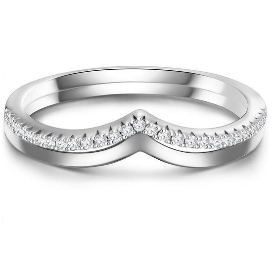 Glanzstücke München Dames Ring Zilver 999 Zilver Zirkonia Wit Maat 52