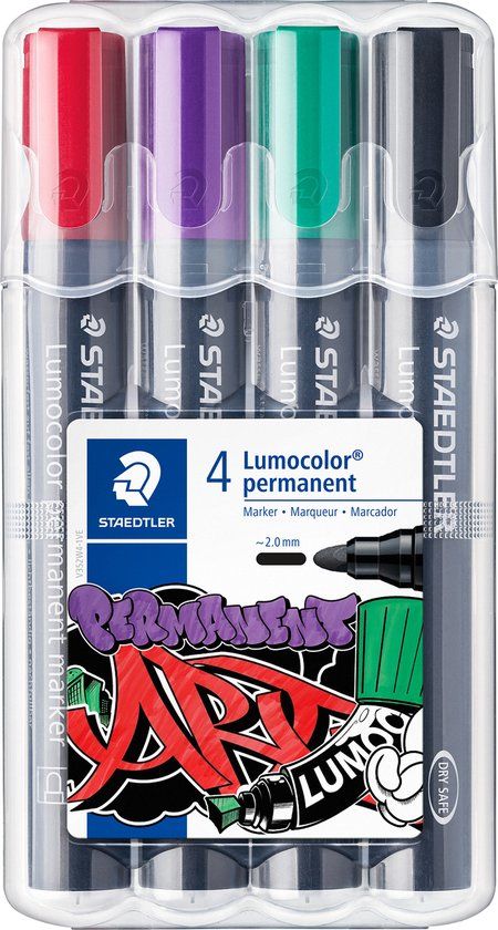 STAEDTLER Lumocolor permanent marker ronde punt - Box 4 st