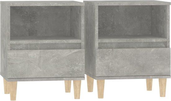 vidaXL Nachtkastjes 2 stuks 40x35x50 cm betongrijs