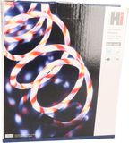Merkloos Lichtslang - 2x stuks - rood/wit gestreept - 20 led lampjes - wit - 6 meter - kerstverlichting - slangverlichting