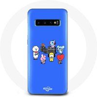 Maniacase Hoesje voor Samsung Galaxy S10 Tata Chimmy Cooky Rj Koya Shooky Et Mang Play Music Blue Background