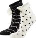 Apollo bedsokken / huissokken - dames - 2-pack - zwart/wit - one size