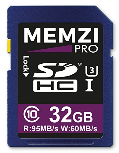 MEMZI PRO 32 GB SDHC-geheugenkaart voor Fujifilm FinePix XP100, XP90, XP80, XP70 digitale camera's - High Speed Class 10 UHS-I U3 95 MB/s Lees 60 MB/s Schrijf 4K 2 K 3D Full HD-opname