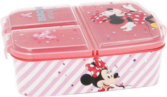 Disney Minnie Mouse Broodtrommel Roze/Rood Kunststof