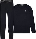 Poederbaas Thermoset Merinowol Heren - Thermoshirt + Thermolegging - Zwart - Maat XXL