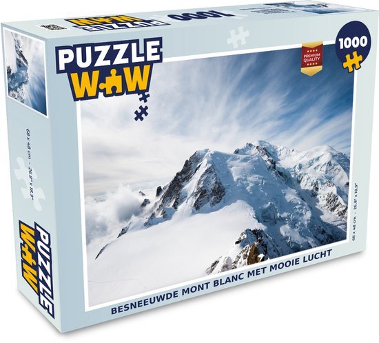 MuchoWow Puzzel Besneeuwde Mont Blanc met lucht - Legpuzzel - Puzzel 1000 stukjes volwassenen