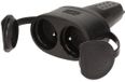 Orno - Dubbel Waterdichte Stopcontact 2P+Z - IP44 - Zwart - Rubber