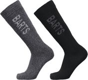 BARTS Basic Skisock 2 Pack Wintersportsokken Unisex - Grijs & Zwart - Maat 39-42