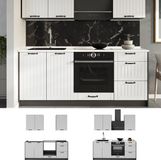 Vicco Eenpersoonskeuken Fame-Line, Wit Landhuis/Antraciet, 190 cm, WB Marmer