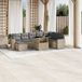 Maison Exclusive - Ensemble de meubles de jardin 9 pièces avec canapé et coussins, beige, en polyrotin
