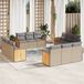 Prolenta Maison Exclusive - Tuinset voor de tuin, 12-delig, met kussens, beige, gemaakt van polyrotan