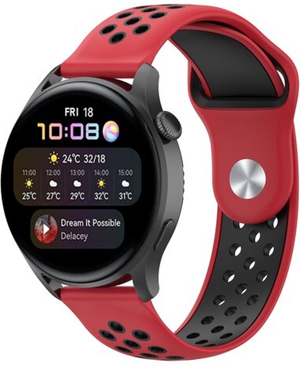 By Qubix Qubix Garmin Venu 2 - Sport Edition - Rood + zwart - rubber