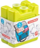Plasticforte kleine koelelementen - 2x stuks - 100 grams - 7 x 8 cm - groen - plastic