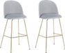 Beliani ARCOLA - Tabouret de bar - Gris - Velours - Set de 2