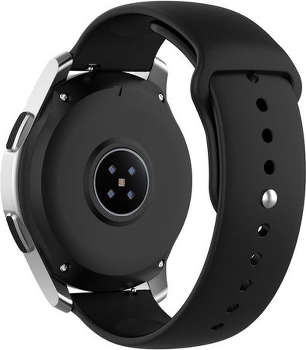 Strap-it Smartwatch bandje 20mm - zwart - geschikt voor Samsung Galaxy Watch / Active / Amazfit / Polar