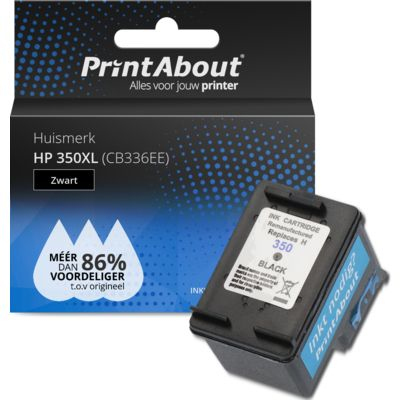 PrintAbout   Huismerk HP 350XL (CB336EE) Inktcartridge Zwart Hoge capaciteit